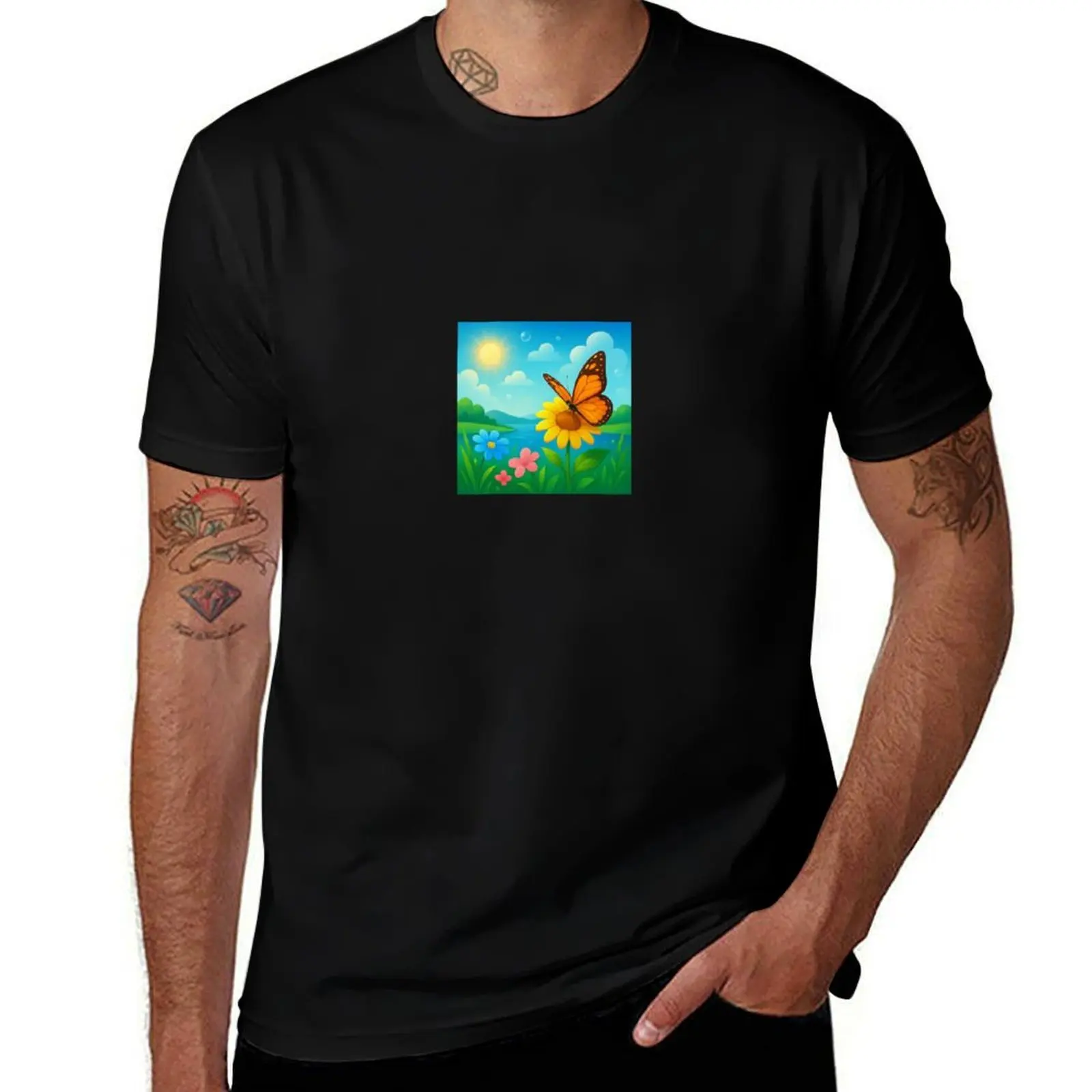 

Frutiger aero flowers T-Shirt tops cotton man t-shirts oversized vintage graphic tee funny t shirts for men