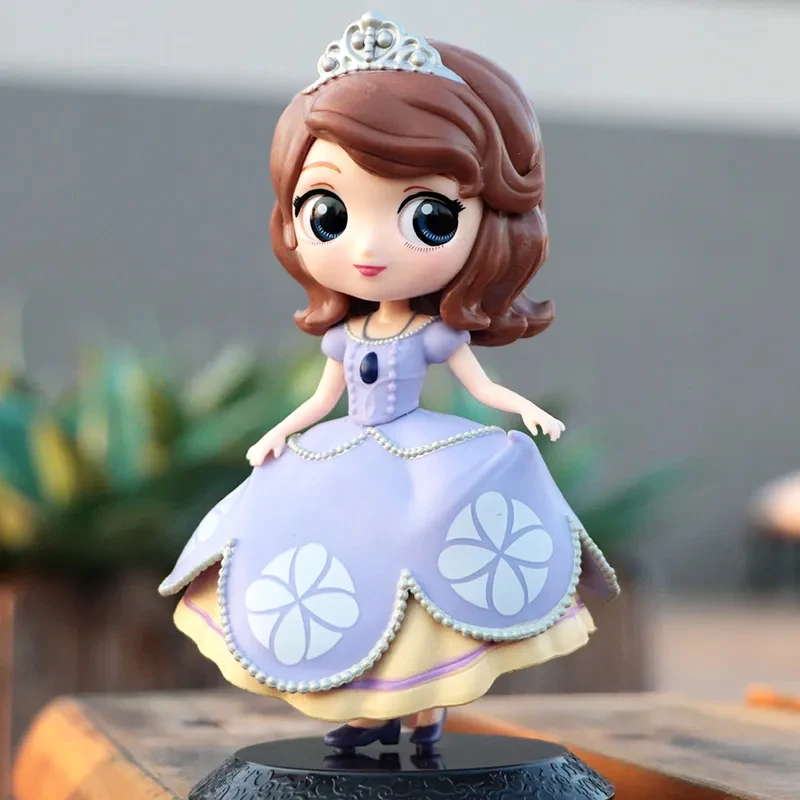 10cm Anime Disney Princess Sofia Figure Toys Cartoon Q Version Sofia Model Doll Cake Baking Decoration Children's Birtjday Gifts