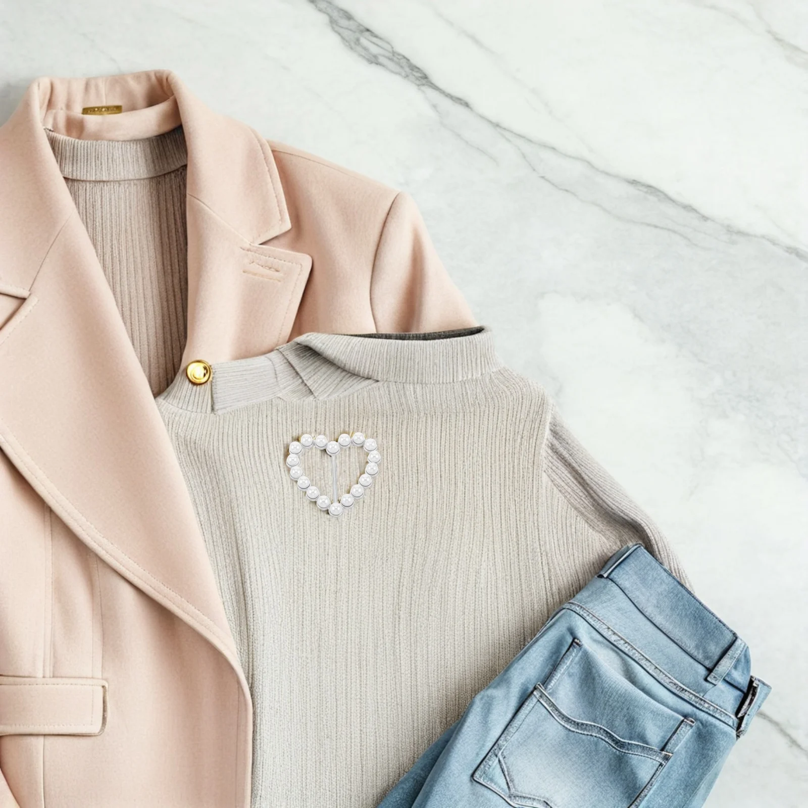 

18pcs Shirt Cinch Clip Heart Scarf Buckle T-Shirt Tie Clips Waist Buckle Clothing Wrap Holder Scarf Ring For Women Fashion Shawl