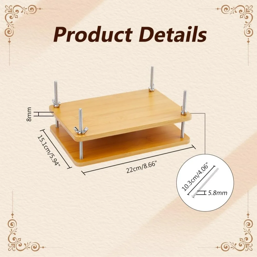 Book Press Bamboo Book Press Bookbinding Stable Book Binding Tool Manual Paper Press Handmade Book Binding 2 Floor Portable Book