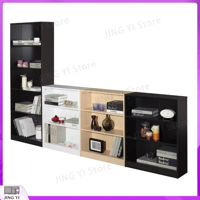 Wooden Wall Mounted Bookshelf Bookcase for Office Home Study Room Storage Shelf with Adjustable Shelves Modern Minimalist