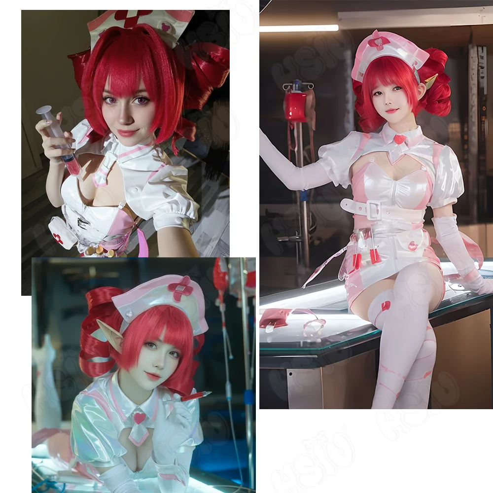 2026 nuevo juego Muse Dash noche sangre descenso Cosplay enfermera falda traje Buro Cosplay disfraz peluca Halloween Navidad carnaval traje