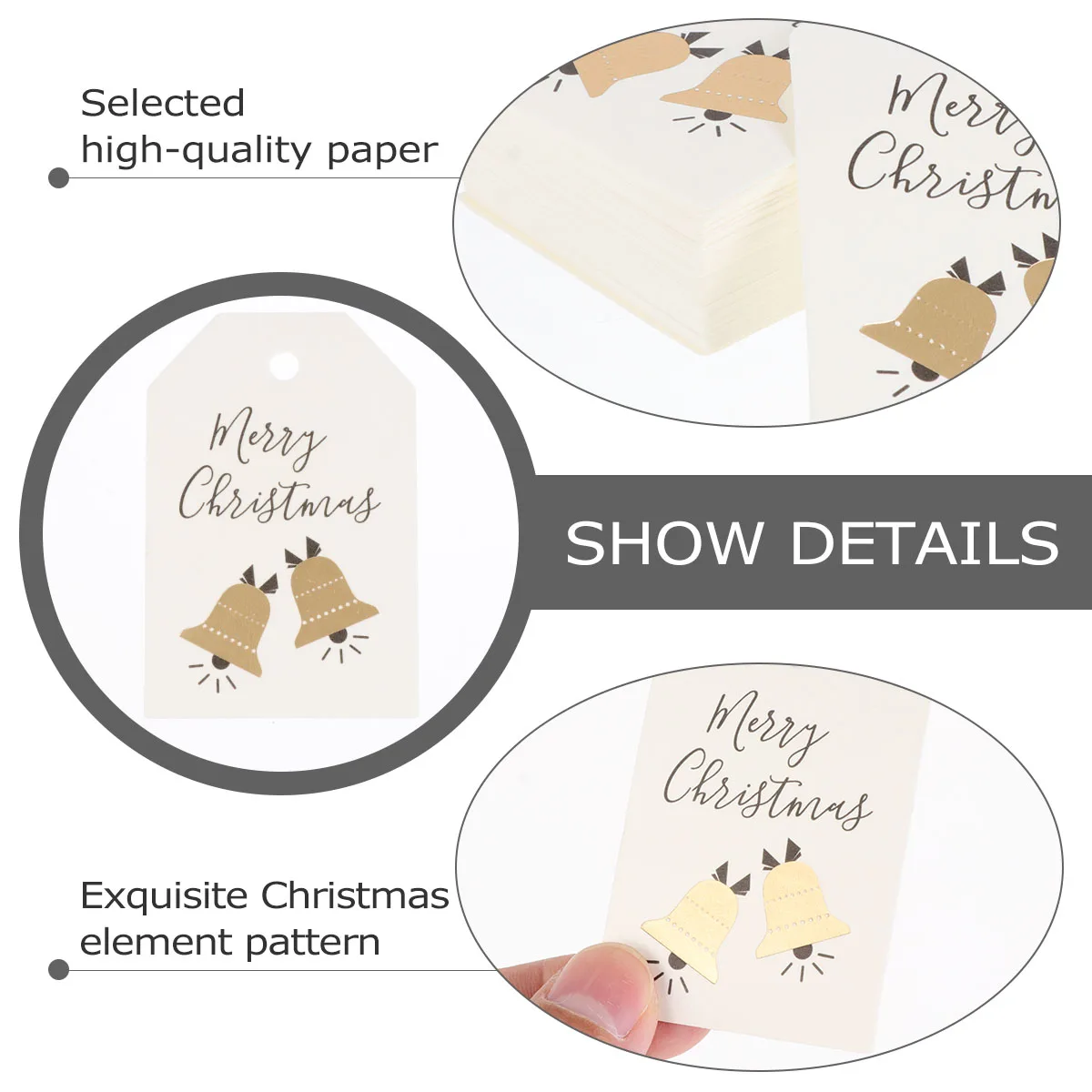 

100 Pcs Christmas Bookmark Card Cardstock Tags for Gifts Label Bookmarks Paper Jam