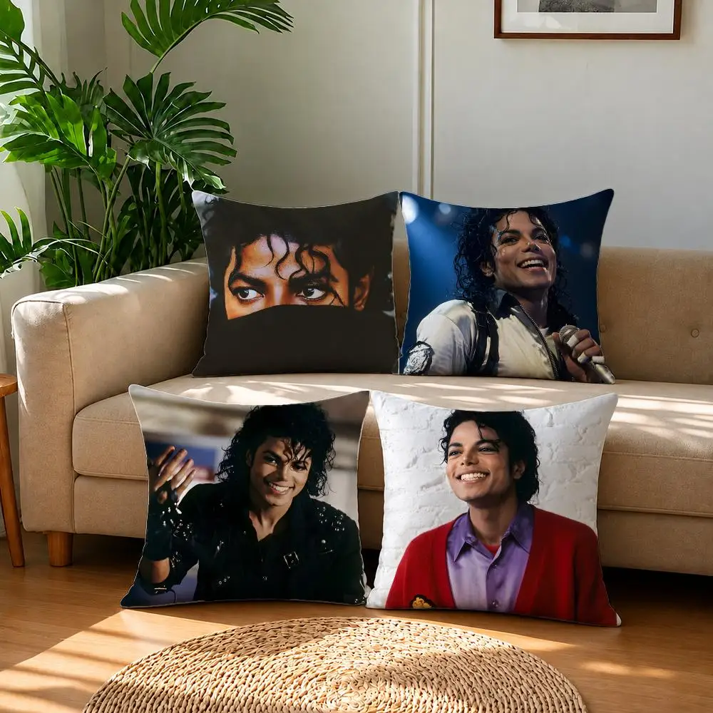 Singer Michael Jackson  Cushion Cover Short Plush Pillowcase, Sofa Bedroom Home Decor & Holiday Gift