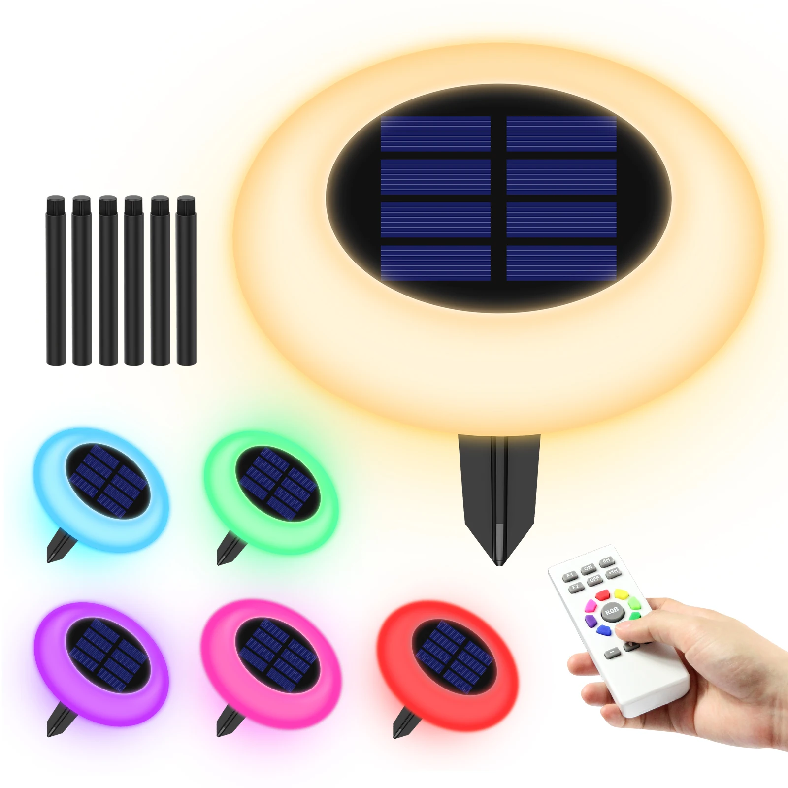 

2/6Pack Solar Lawn Lights Outdoor 9LEDs Disk Underground Lamp Buried Solar Light for Garden Pathway Yard Lawn Deck Camping Decor