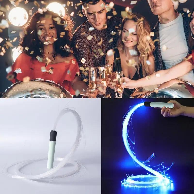 LED Whips LED Light Up Swivel Dancing Fiber Optic Whips Reusable Battery Powered Fiber Optic Whip Glowing Whips With 4 Variable