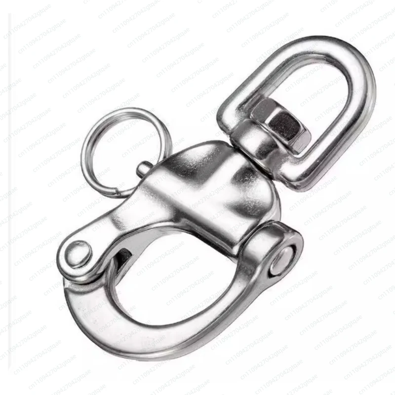 1pcs Stainless Steel Rotary Spring Hook Quick Release Boat Chain Eye Shackle Swivel Bracket Snap Hook Hardware Tool 70mm view 5
