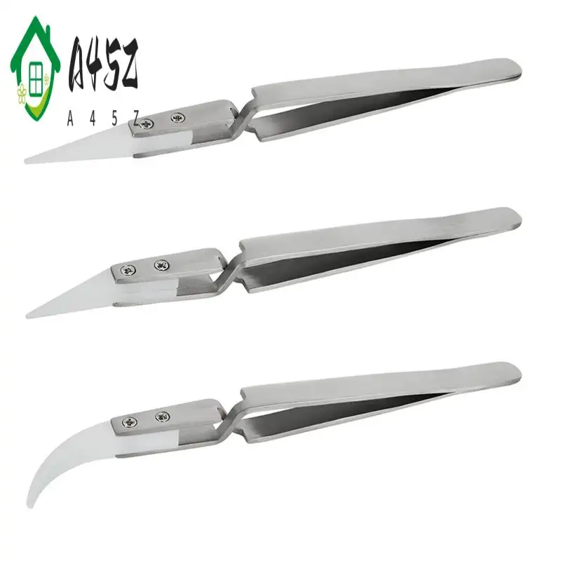 

A45Z-5PCS Tip Electronic Soldering Tweezers,Anti-Static Reverse Acid Resistant Precision Chuck Tweezers