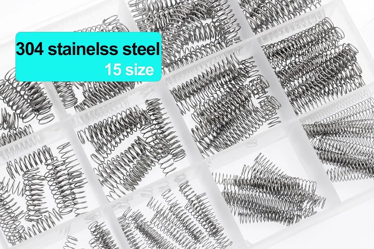 1000pcs 240pcs 15 Sizes Compression Springs Assortment Kit, Mini Stainless Steel Springs For Repairs, 0.39\