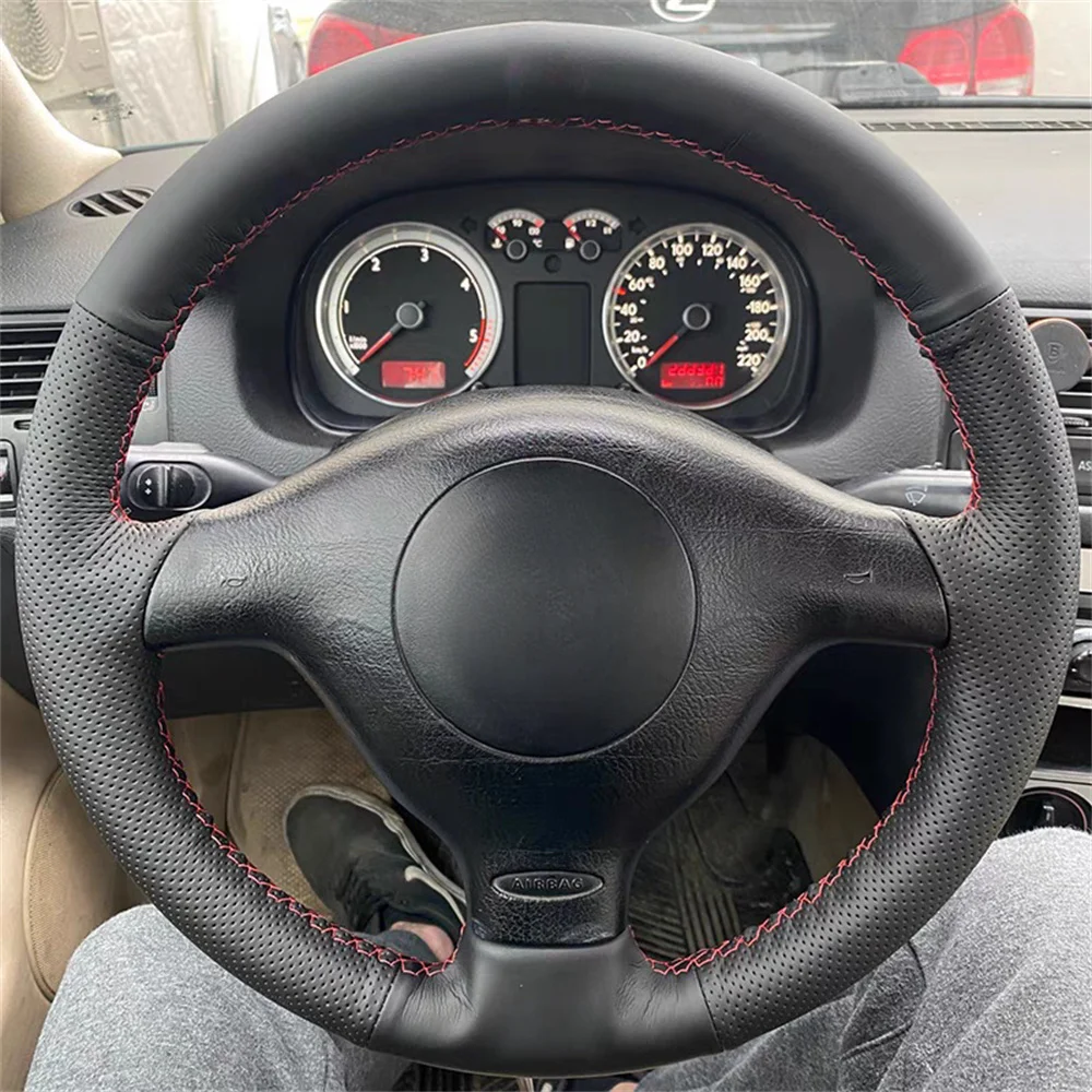 Customize DIY Microfiber Leather Steering Wheel Cover Car Interior Accessories For Volkswagen Golf 4 Mk4 Old VW Passat B5