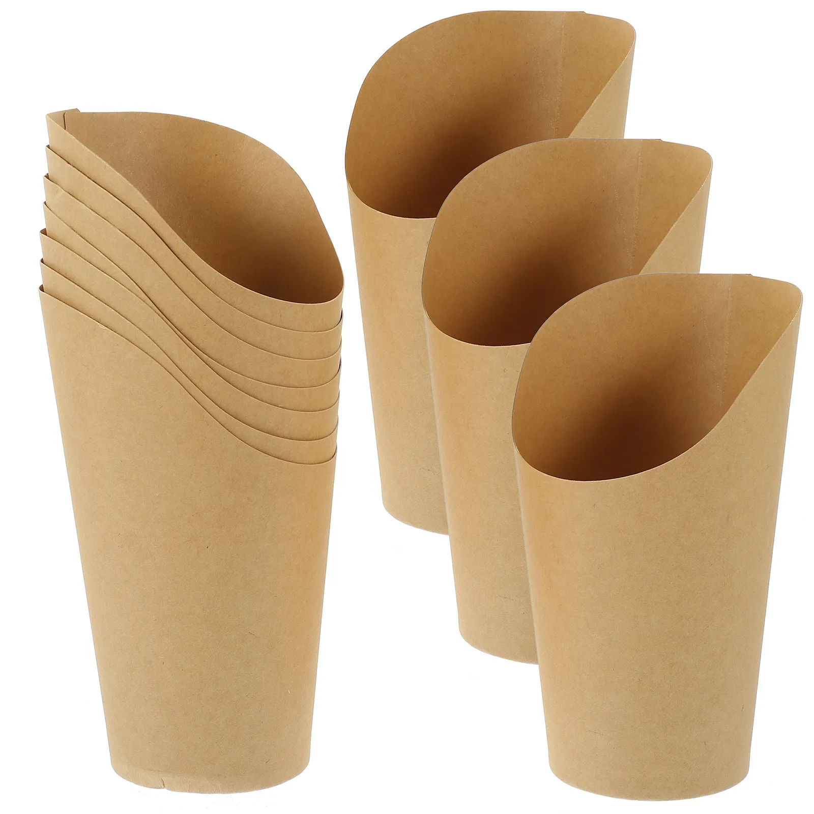 100 Vasos de Papel Kraft para Papas Fritas, Contenedores Altos Desechables para Aperitivos, Cajas para Dulces y Golosinas para Fiestas