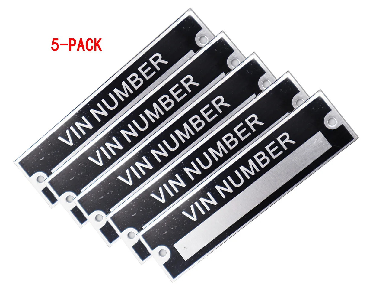 5-PACK VEHICLE TRUCK BOAT Trailer Blank VIN & Weight AXLE Chassis Plate 95mm x 25mm Identification Number