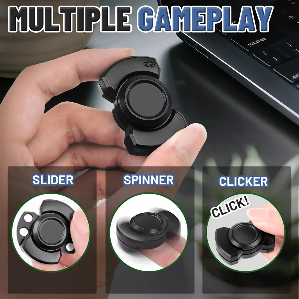 Leuk 3-in-1 spel Edc Fidget Toy Gepersonaliseerde Skeleton Ghost Fidget Spinner Legering Fidget Slider Stress Release Toy Adhd Toys