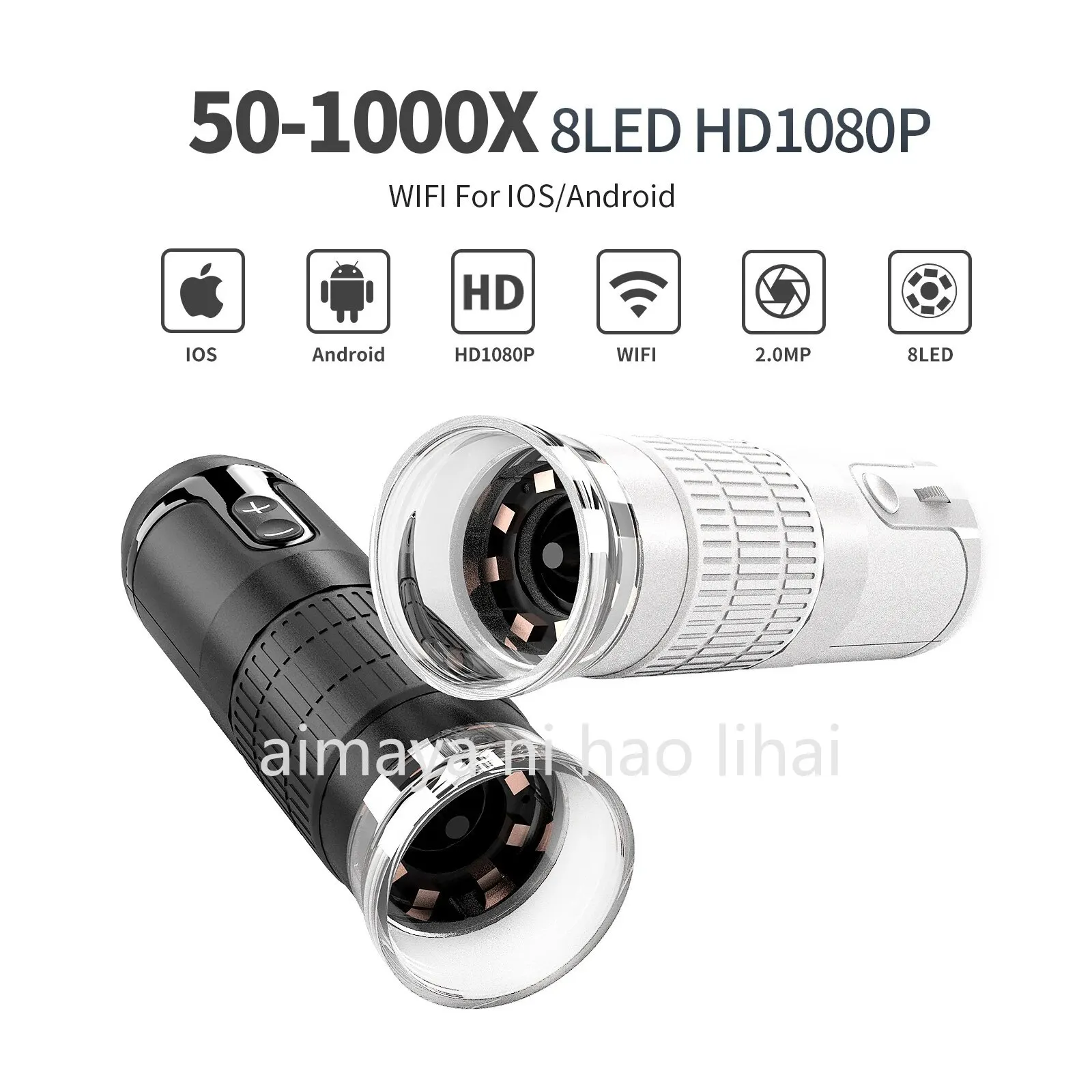 Digital Microscope Wireless Pocket Handheld USB Microscopes 1000X Zoom Fixed Focus HD Magnifier with LED For iPhone Android PC