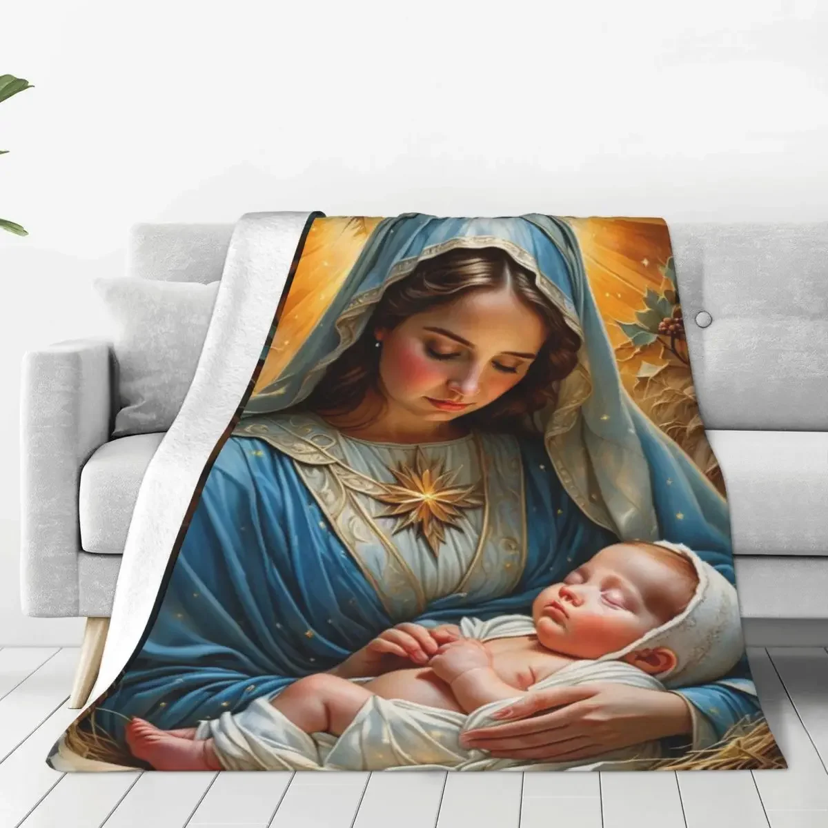 

Virgin Mary BlanketKindness Camping Flannel Throw Blanket Soft Warm Outdoor Custom Bedspread Gift