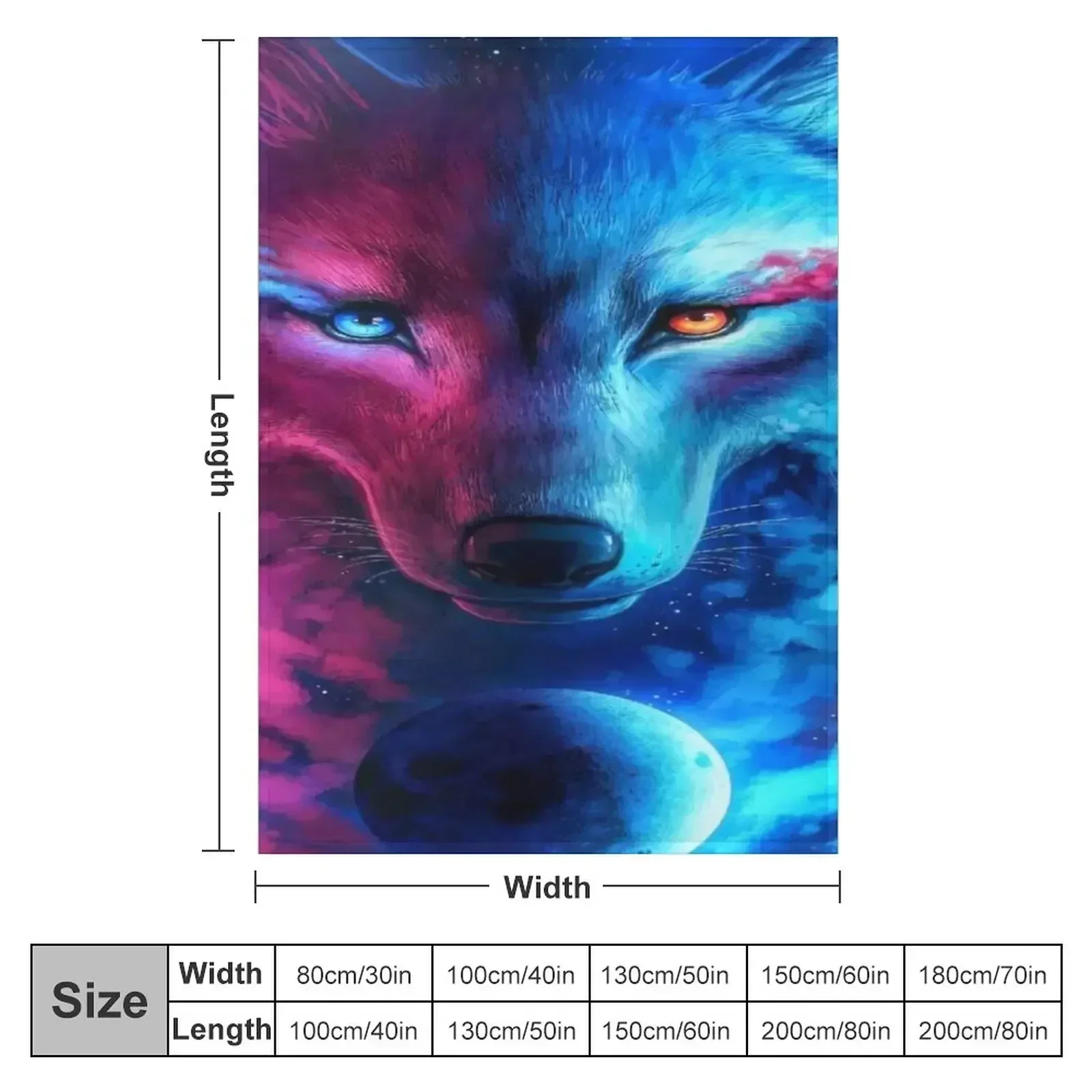 Wolf different eye color Throw Blanket Bed linens Bed Fashionable Thermals For Travel For Baby Blankets