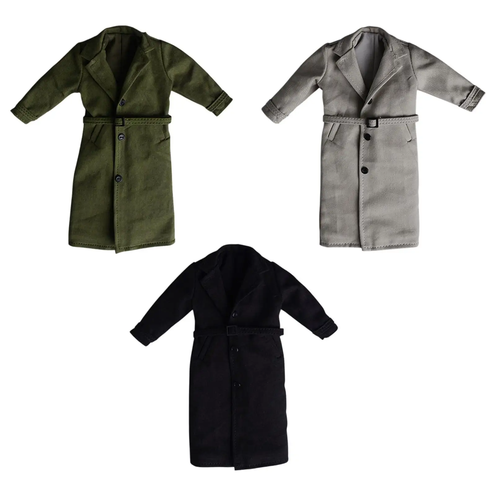 

1/12 мужская фигурка, длинная ветровка, миниатюрное пальто ручной работы, игрушка для детей и взрослых, подарки, стильные аксессуары, плащ, мягкая одежда