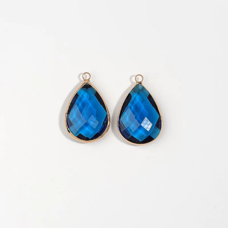 

20pcs/ Bag18x28mm Faceted Crystal Waterdrop Birthstone Charm Pendants Dainty Glass Drop Shaped Edging Pendant for Jewelry Making