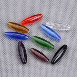 20pcs Oval Tube Shape 22mm x 6mm Glossy Crystal Glass Loose Beads For Jewelry Making DIY Crafts Findings