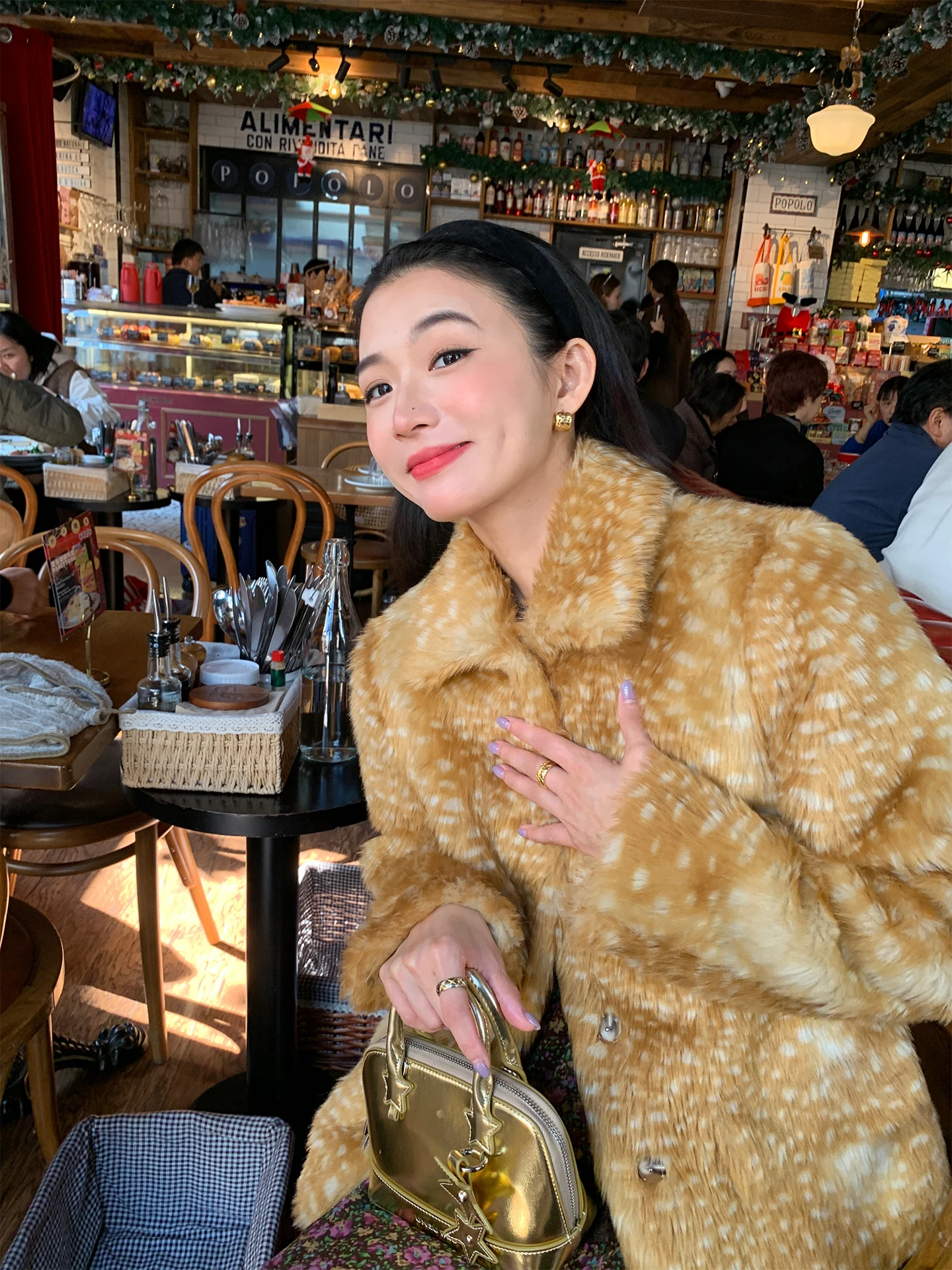 

Eco-Friendly Fur Coat Women's 2025 New Deer Print Warm Coat Small Size Fluffy Coat Casual Style Long Sleeve Loose Fit