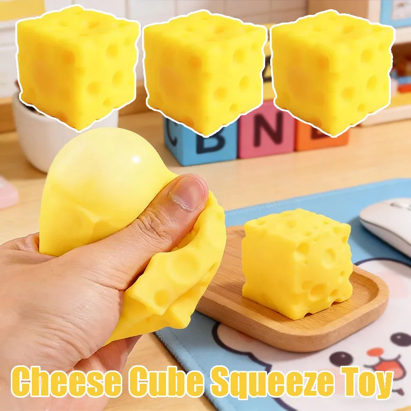 Squishy Square Cheese Squeeze Toys Slow Rebound Push Stress Relief Sensory Toy Soft Butter Cheese Fidget Toy Christmas Present