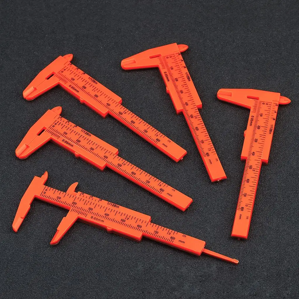 80mm Plastic Vernier Caliper Sliding Ruler Precise Measuring Gauge Mini Stationery for Jewelry Design