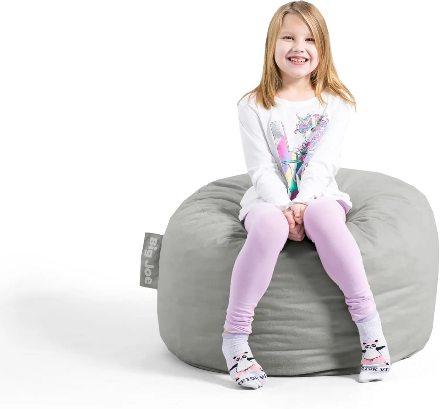

Cozy 2-Foot Foam-Filled Bean Bag Chair in Soft Gray Plush Fabric, Premium Polyester Upholstery, Comfortable Lounge Seating