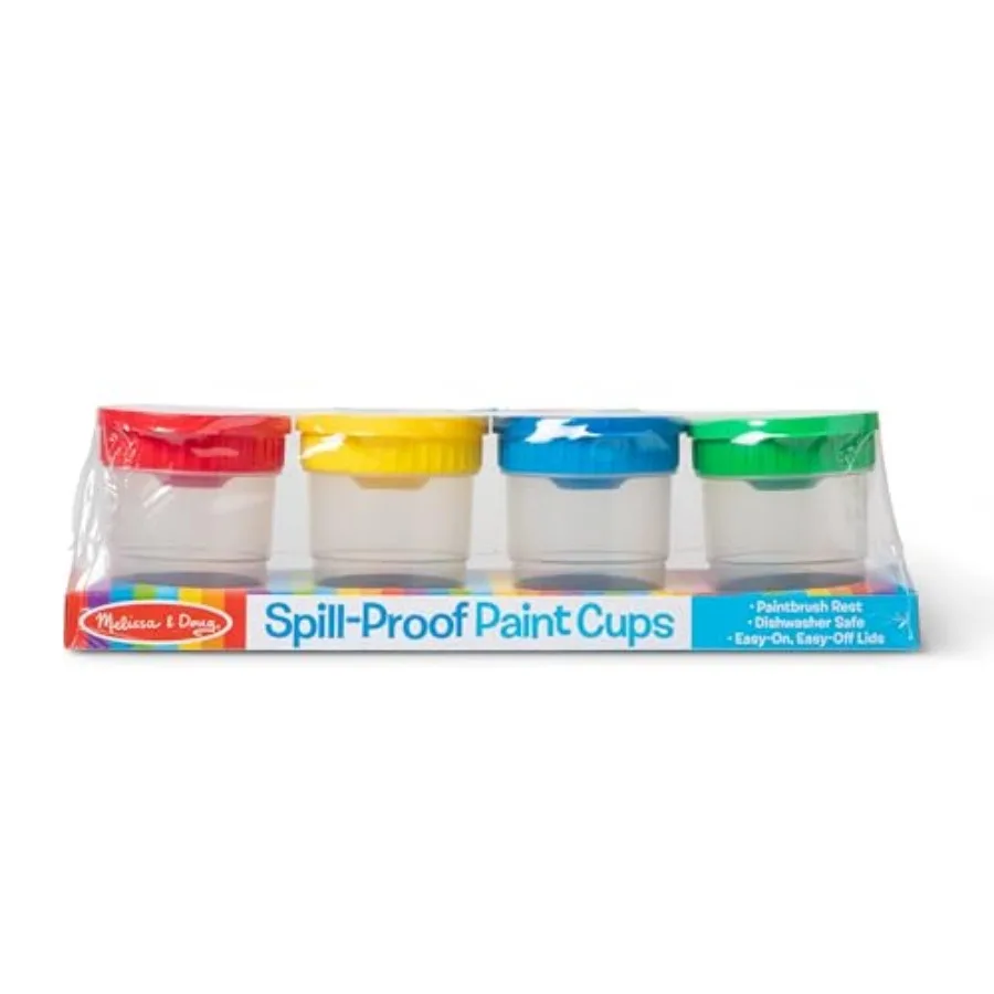 

Spill-Proof Paint Cups - 4-Pack, Airtight Seal, Snap Lids