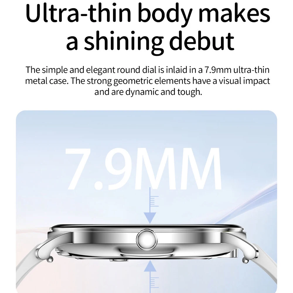 Fashion Men Women Ultrathin AMOLED Screen Smartwatch Health Heart Rate Sports Fitness Blue Tooth Call Smart Watch Waterproof