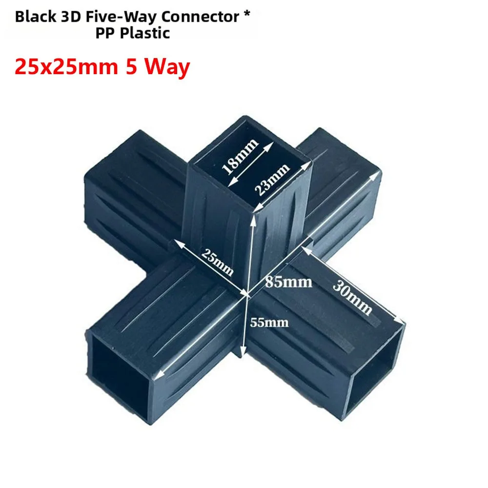 1Pcs 20/25/30mm Square Pipe Fitting 2/3/4/5-Way Six Way Channel Plastic Pipe Connector Easy Installation ABS Plastic