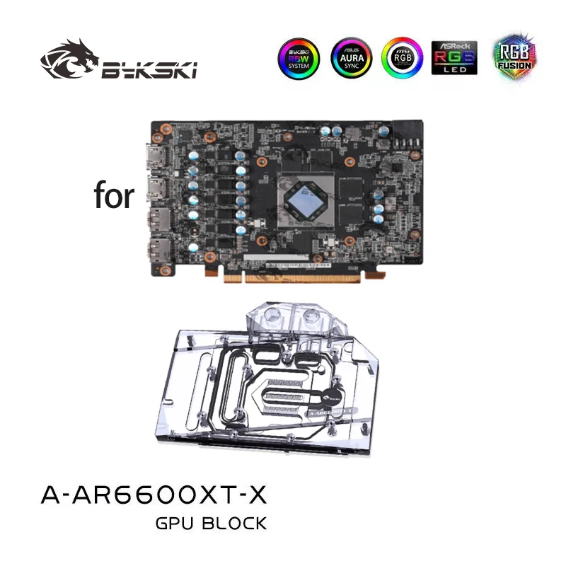 Bykski bloque de agua para ASRock AMD Radeon RX 6600 XT Challenger ITX 8G tarjeta GPU/0,3mm Jet Micro-way A-AR6600XT-X