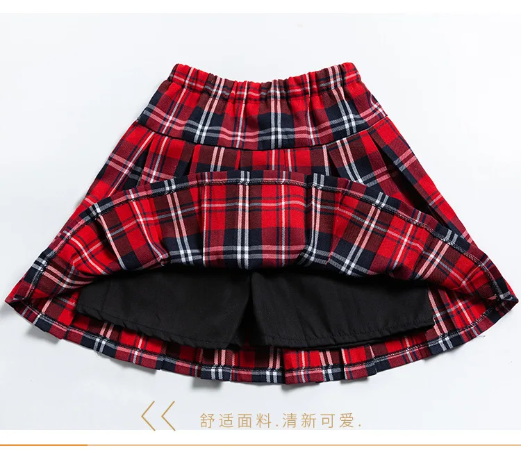 Summer 2024 New Teenager Girls JK plaid red Pleated skirt short checked Safety pants Children kids thin fashion 4 to 12 years