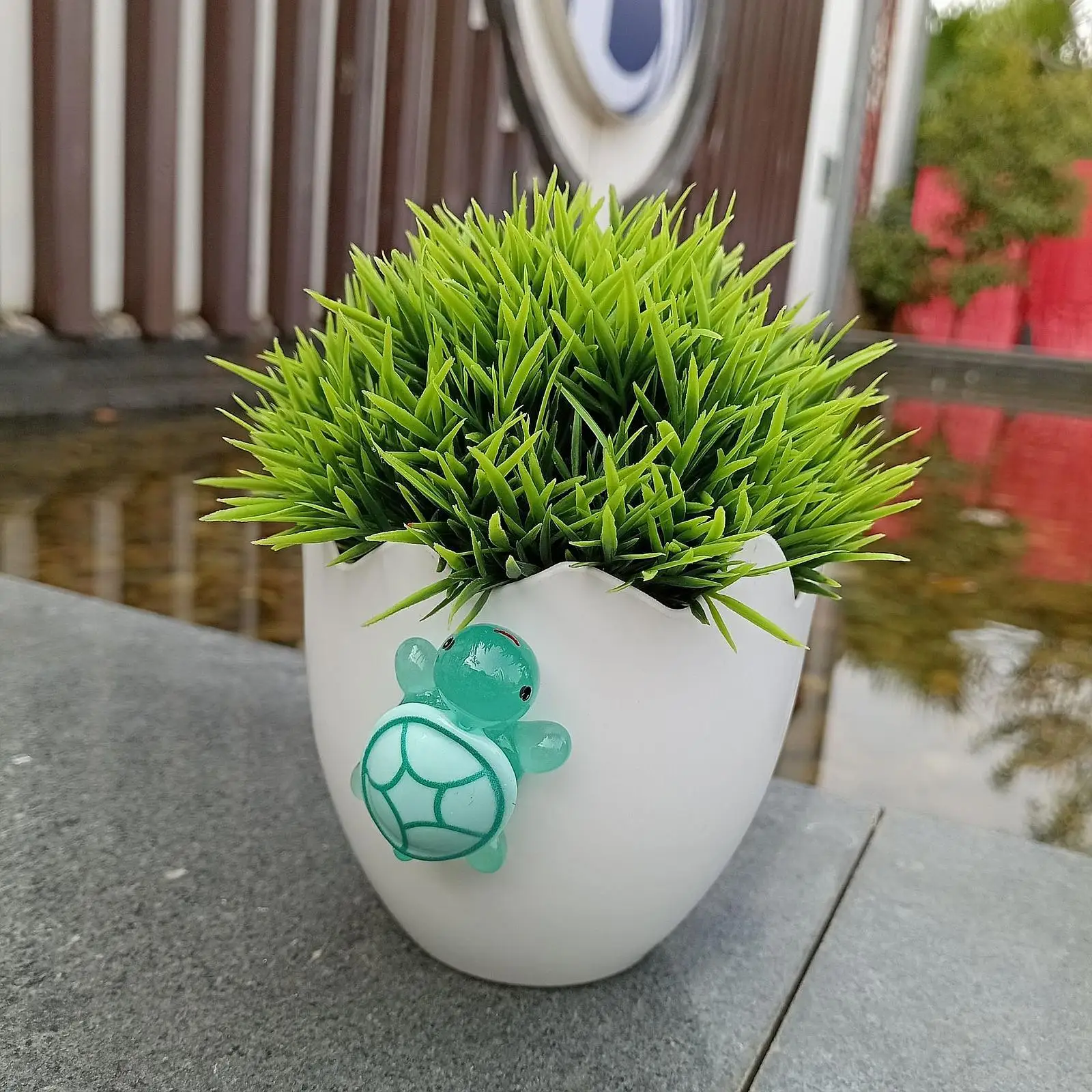 وعاء نبات قشر البيض الأبيض زارع زهور عيد الفصح لتزيين حديقة المكتب #4