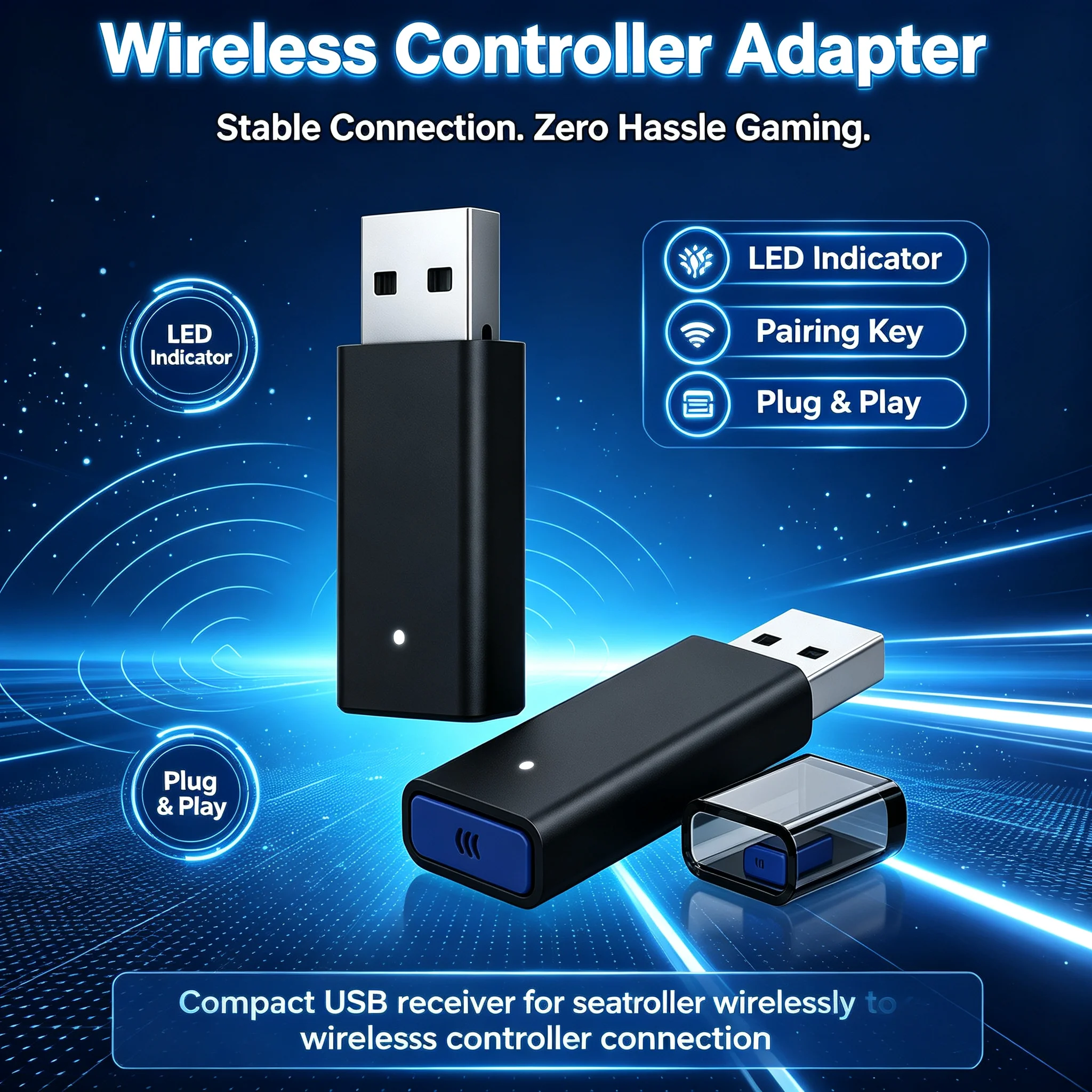 2nd Generation Wireless Adapter For Xbox Series X/Elite Series Controller For Win7/8/10 Laptops PC Gamepad For Xbox one Joystick
