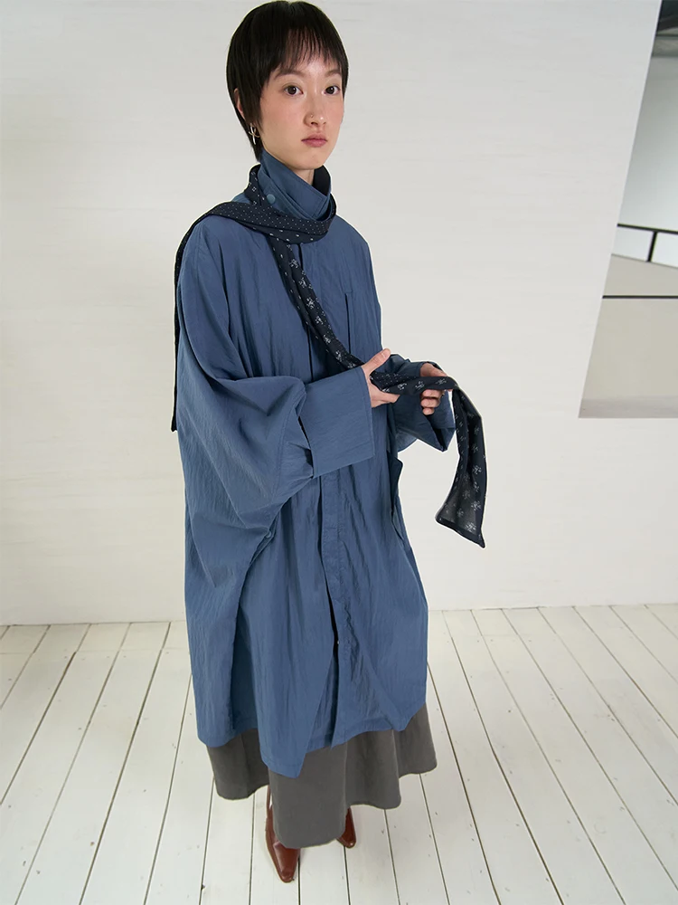 

Женское повседневное модное пальто-жакет Nothingnowhere из текстурированного лиоцелла, легкое, оверсайз, средней длины, коллекция Осень 2025