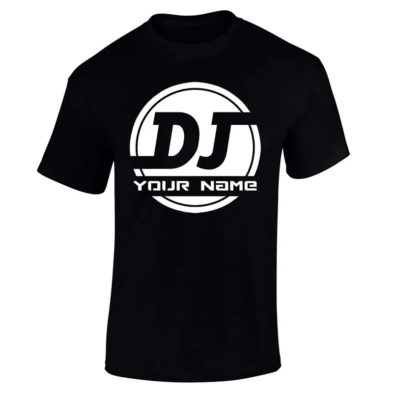 T Shirts for Men Personalised DJ T Shirt Custom DJ Name Music Unisex Tee Shirts Hip Hop Style Clothing DJ Music Lover DIY Tees