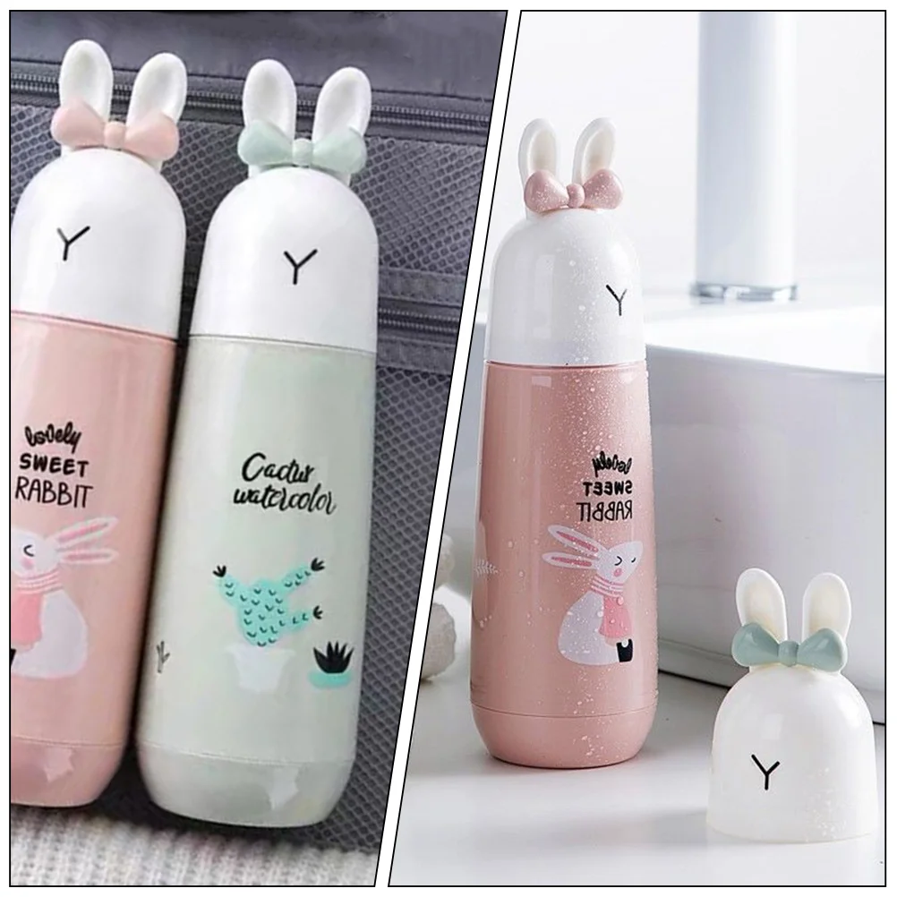 2 Pcs Toothpaste Cartoon Toothbrush Box Storage Case Portable Container Toddler Holder Travel and Supply