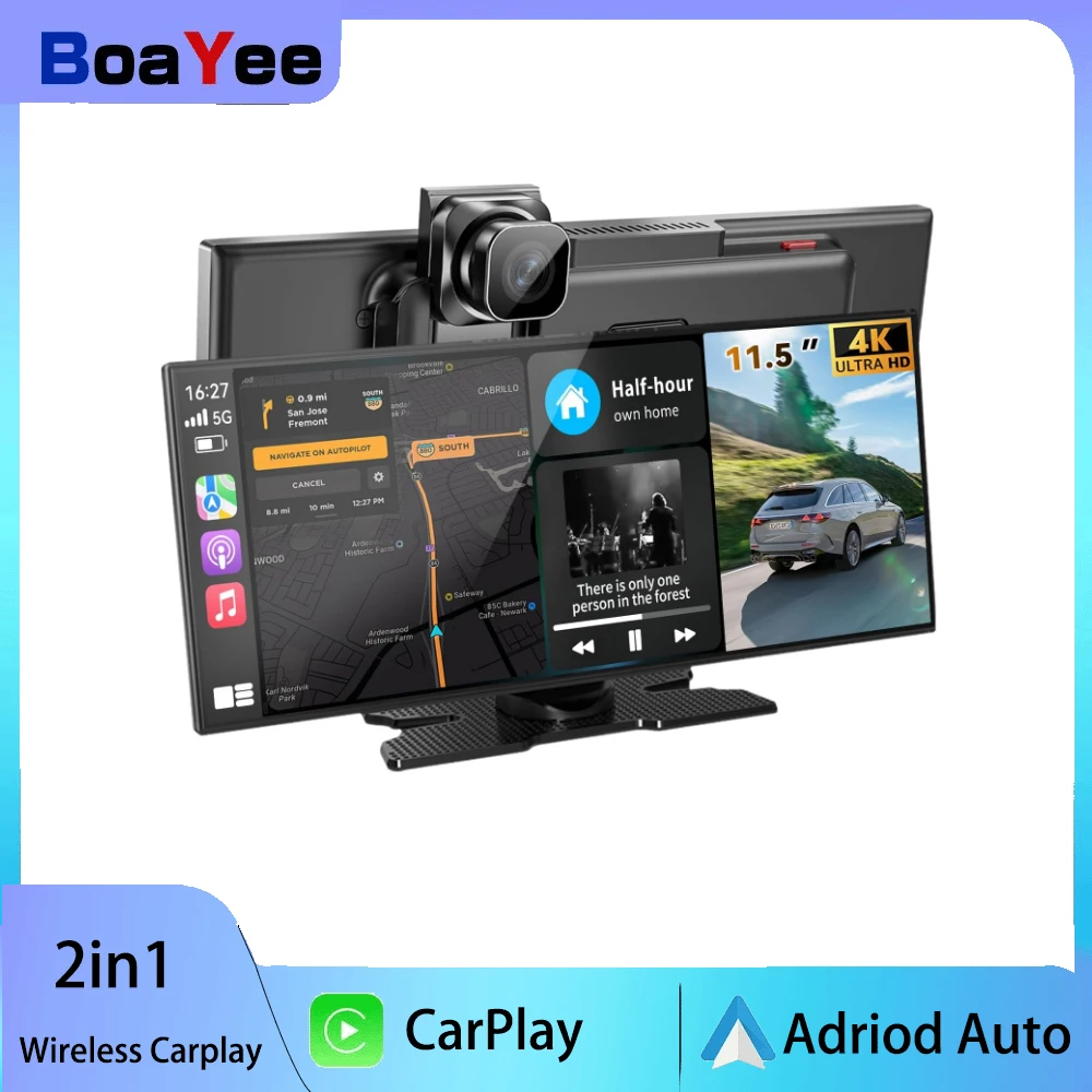 11.5 inch car multimedia 4K car recorder car video player wireless CarPlay android car system airplay cast screen