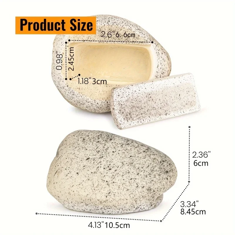 Kotak penyimpanan batu simulasi kreatif, kotak penyimpanan kunci perjalanan kotak kunci tersembunyi aman