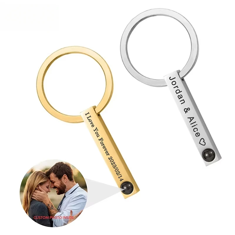 

Custom Photo Keychain With Picture Personalized Photo Keychain with Text Customizable Gifts for Men Women Boyfriend