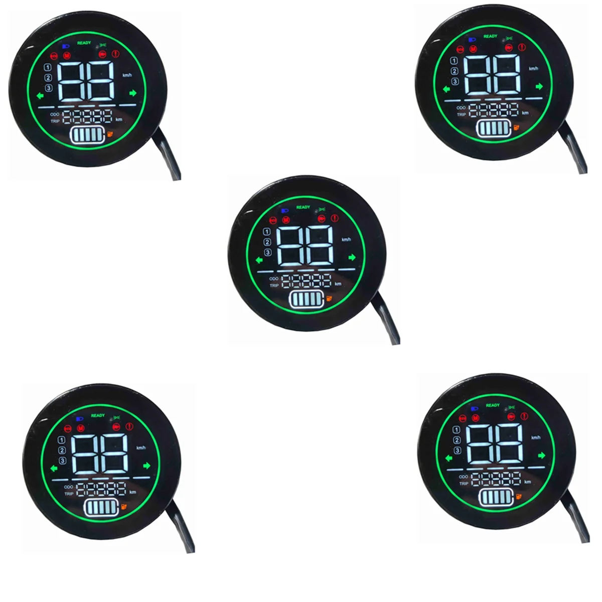 

5X Electric Bike Speedometer Scooter Dashboard Indicator 48V 60V 72V Lead-Acid Battery LED Instrument Display