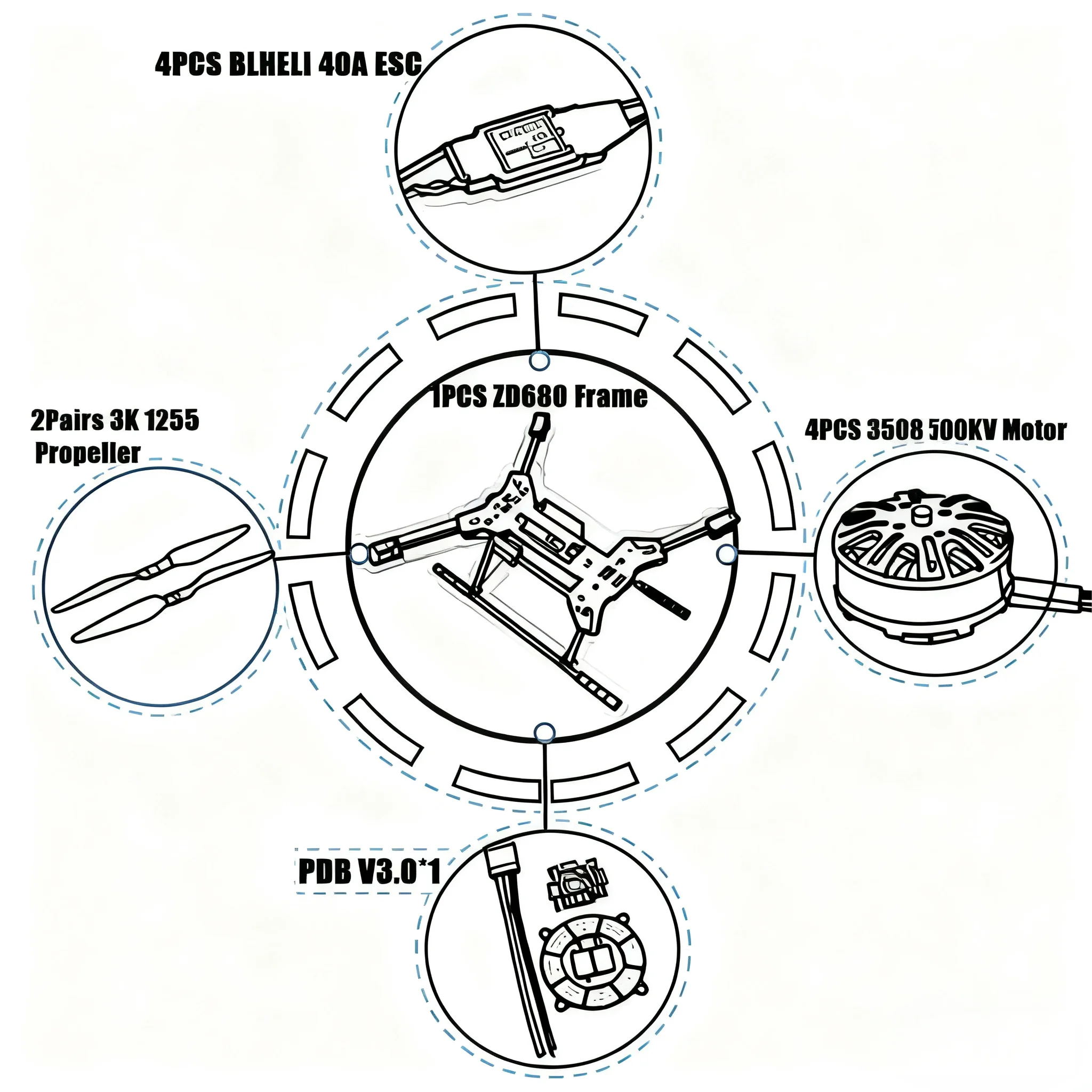 

Новый шестироторный двигатель ZD680 из углеродного волокна, складной рычаг 3508, двигатель 700 кВ, 40 А, комплект рамы для гексакоптера Esc для несъемного шасси
