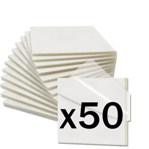 Bloco de Notas Adesivas Transparentes com 50 Folhas, Notas Adesivas Transparentes à Prova d'Água, Bloco de Lembretes em PET para Escola, Casa e Papelaria.