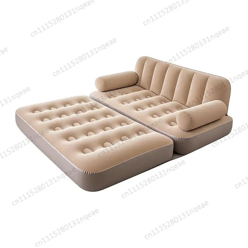 Inflatable Folding Sofa Double Camping Air Mattress Bed Travel Sleeping Mat Backrest Floor Mat Home