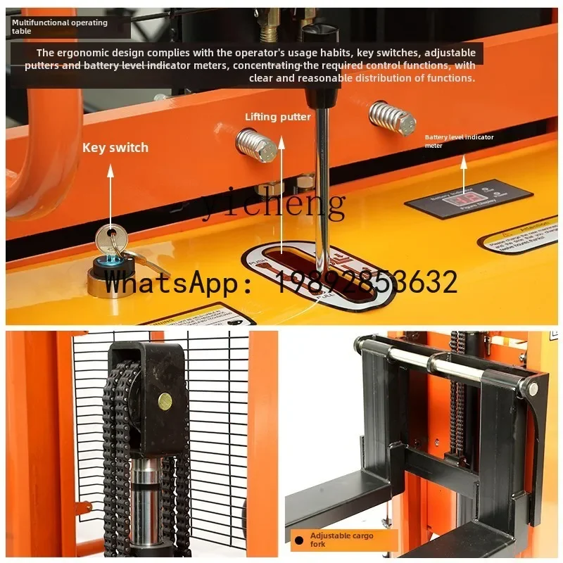 X-12 Semi-electric Stacker Truck Truck Forklift Raiser Stacking Pusher