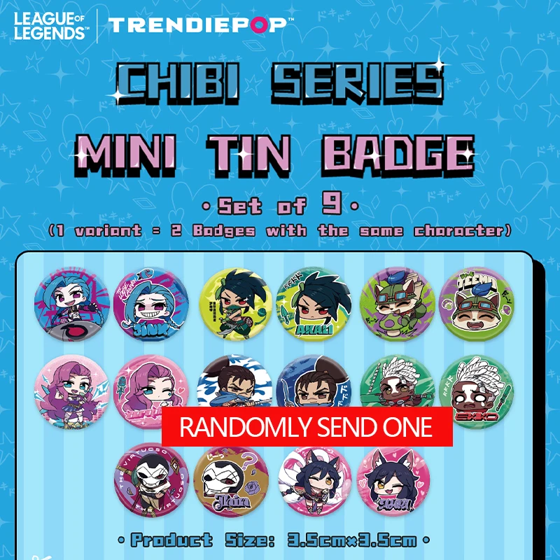 

League of Legends Cute Friends Series Tinplate Badge Set (Blind Draw 8+1) - Birthday Gift, Card Collectibles, Officially Licensed Product, Premium Collectibles, Geek Gift