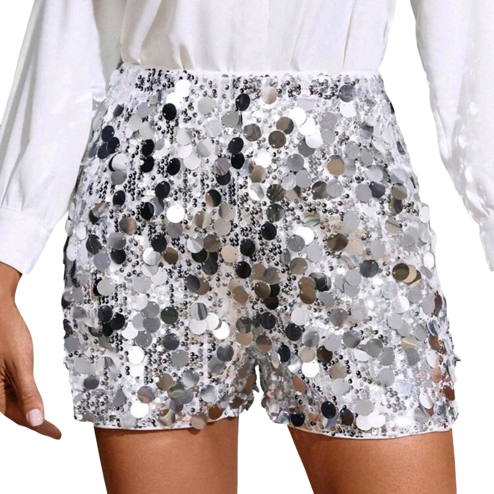 Women'S Glitter Sequin Shorts Banquet Glitter Solid Color Pants Hot Girls Pants Fashion Carnival Nightclub Short Sexy Outfit