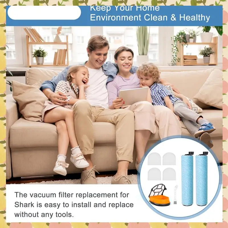 

Caci WD161 Сменный HEPA-фильтр и набор щеточных роликов для Shark Hydrovac Messmaster AW261, WD160, WD161, WD260, WD261, WD265