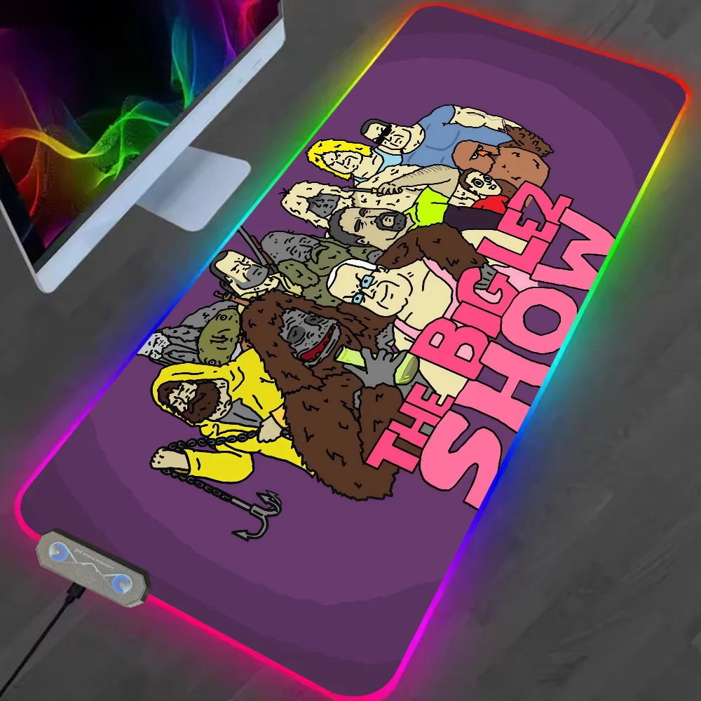 Mouse Pad Big Office PC Home RGB LED Lez Light Show Non-Slip The Funny Desk-Mat USB Large Game Rubber Base Cartoon Waterproof