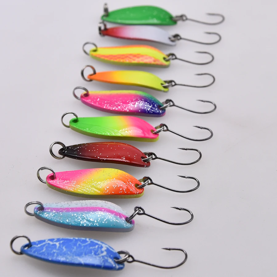 MrLurion 3g 4.5g ملعقة صيد السمك إغراء الطعوم ، ملعقة صب معدنية إغراء الطعم ، ستريم سمك السلمون المرقط ملاعق الصيد السحر ، سبينر خفيف